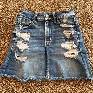 cute denim mini skirt